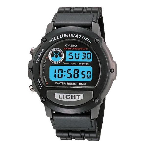 W-87H-1V Reloj Casio para Hombre Pulsera de Caucho Digital Illuminator con Cronógrafo