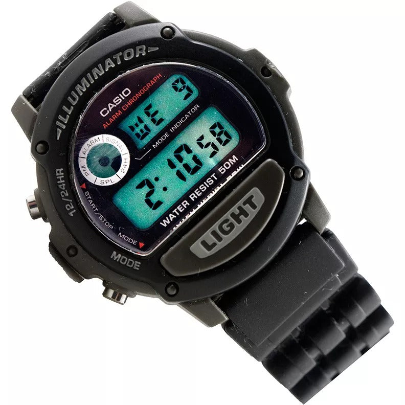 W-87H-1V Reloj Casio para Hombre Pulsera de Caucho Digital Illuminator con Cronógrafo