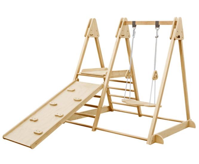 Centro de Escalada Juguete Montessori con Columpio y Resbaladero W01F219