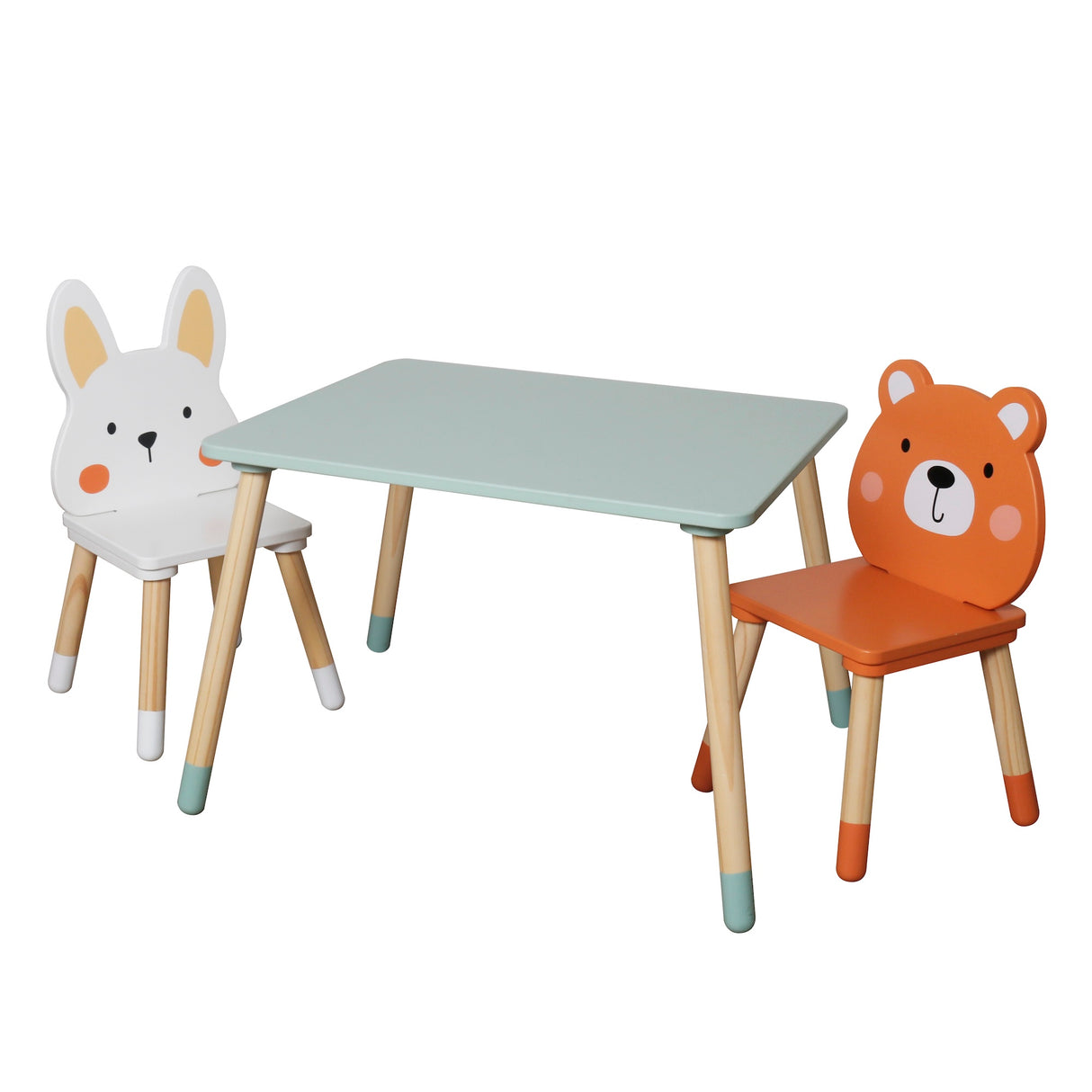 Juego de Mesa y Sillas Infantiles con Diseño de Animales W08G410B