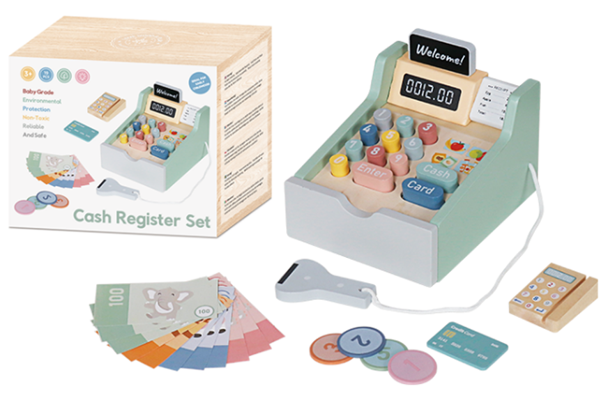 Caja Registradora de Madera Juguete Montessori W10A308
