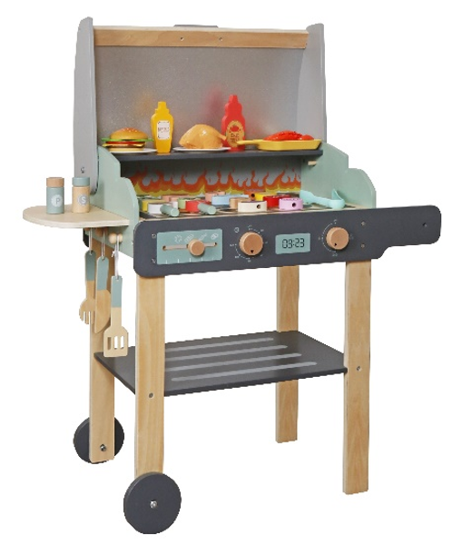 Parrilla BBQ de Madera Juguete Montessori con Accesorios W10D879