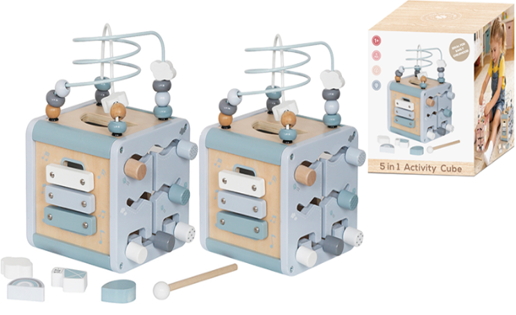 Cubo de Actividades de Madera Juguete Montessori W11B316