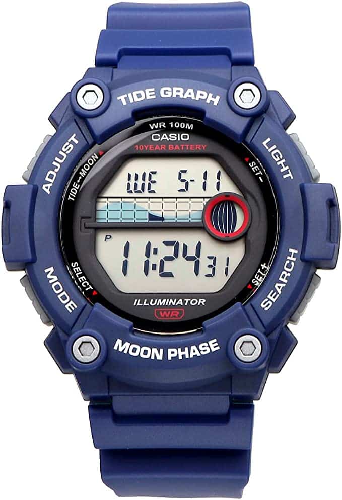 WS-1300 Reloj Casio para Hombre Pulsera de Caucho Digital Gráfica de Marea, 10 Años de Batería