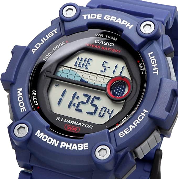 WS-1300 Reloj Casio para Hombre Pulsera de Caucho Digital Gráfica de Marea, 10 Años de Batería