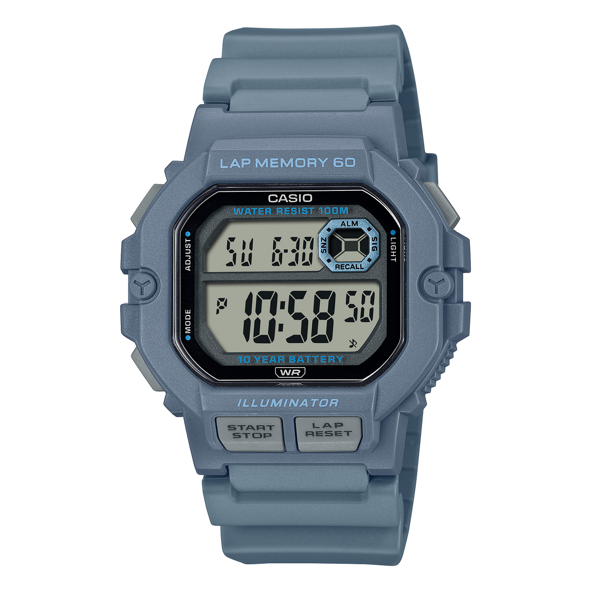 WS-1400H Reloj Casio para caballero pulsera de caucho digital