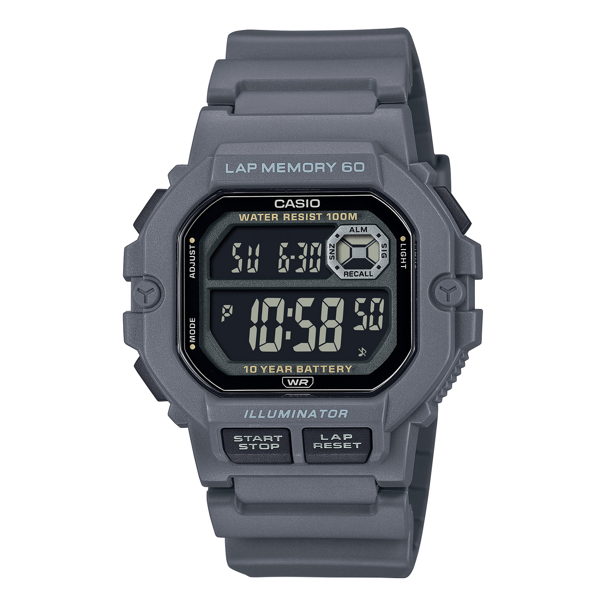 WS-1400H Reloj Casio para caballero pulsera de caucho digital