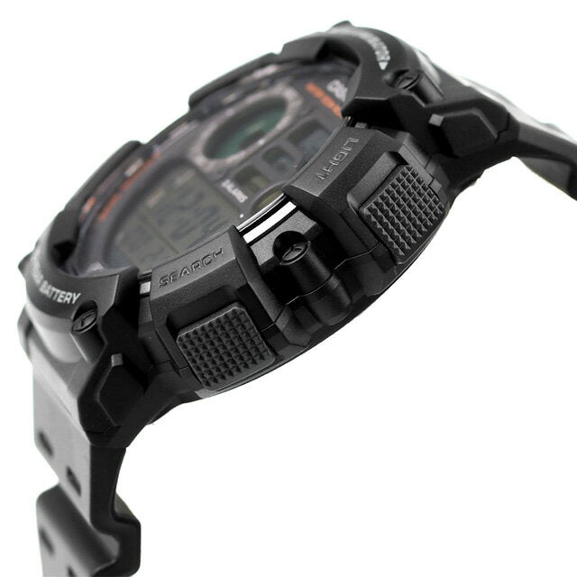 WS-1500 Casio Reloj Digital para Hombre Pulsera de Caucho Fishing Gear, Fase Lunar