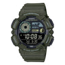 WS-1500 Casio Reloj Digital para Hombre Pulsera de Caucho Fishing Gear, Fase Lunar