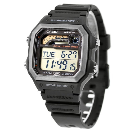 WS-1600 Casio Reloj Digital Pulsera de Caucho para Hombre Illuminator 10 Años de Batería