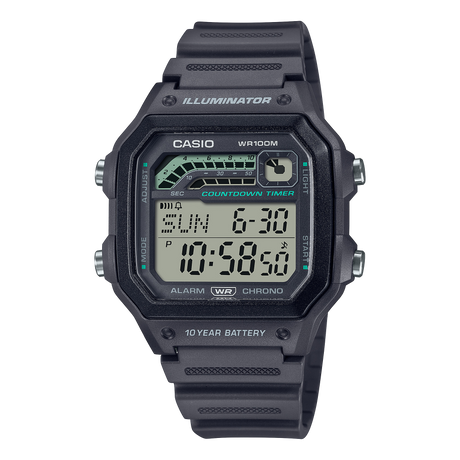 WS-1600 Casio Reloj Digital Pulsera de Caucho para Hombre Illuminator 10 Años de Batería