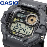 WS-1700 Casio Gráfica de marea, Illuminator, 10 años de batería, Fase Lunar Reloj para Hombre Pulsera de Caucho Digital