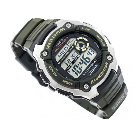 WV-200 Casio Reloj Digital Correa de Caucho para Hombre Wave Ceptor Illuminator