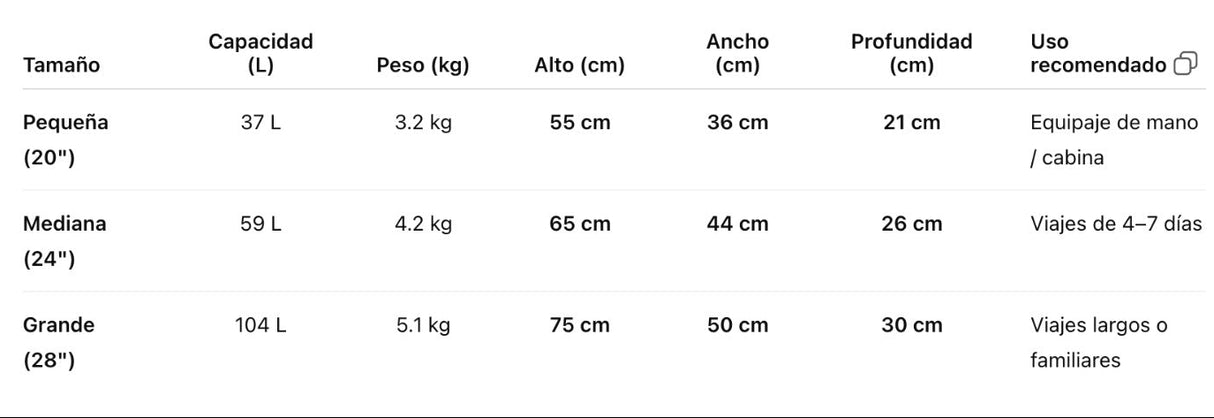 8019 Maleta de Viaje con Rodillos 360 Grados