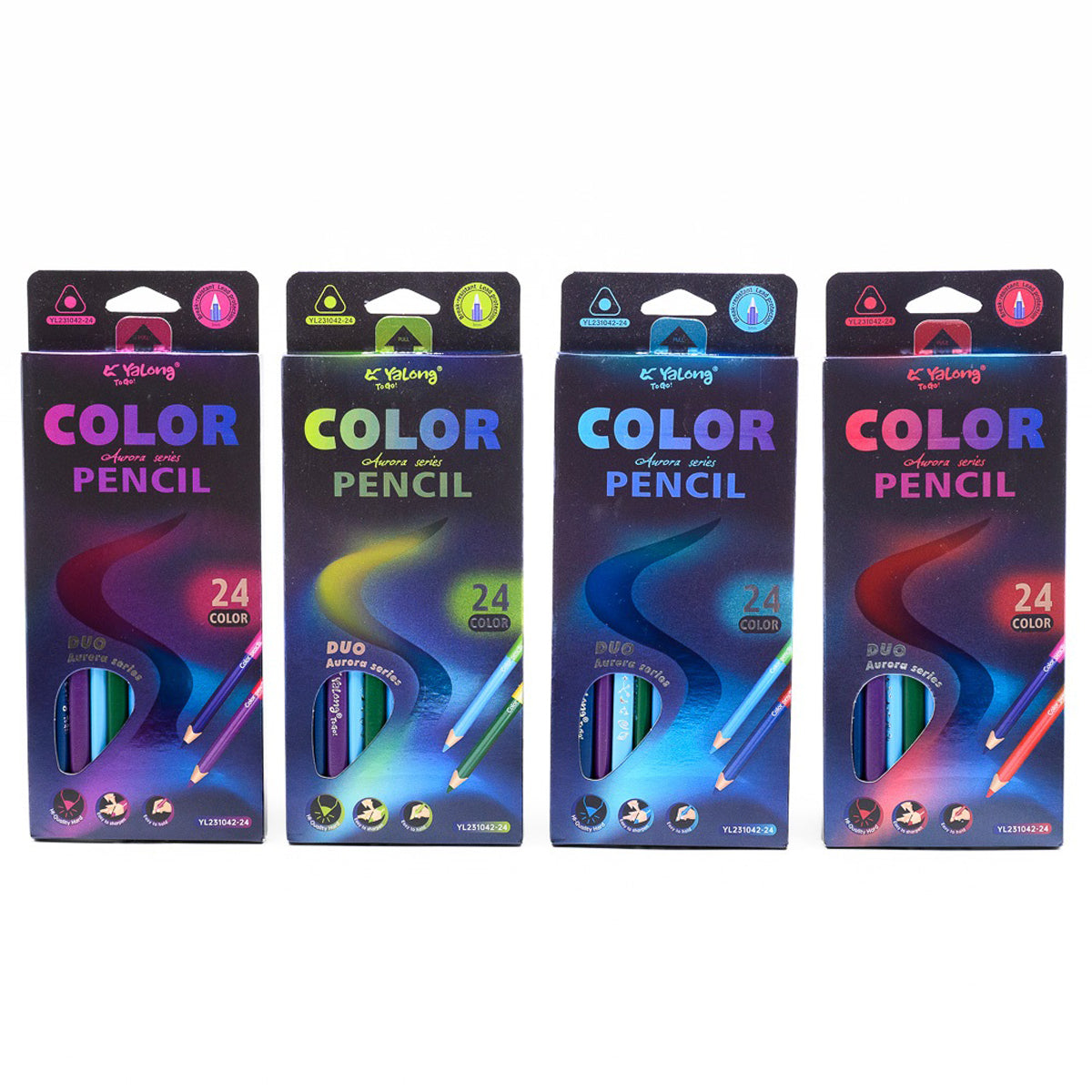 Crayones doble punta 24 colores en caja Yalong YL231042-24