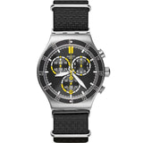 YVS422 Reloj Swatch Orange Teeth de hombre correa de tela