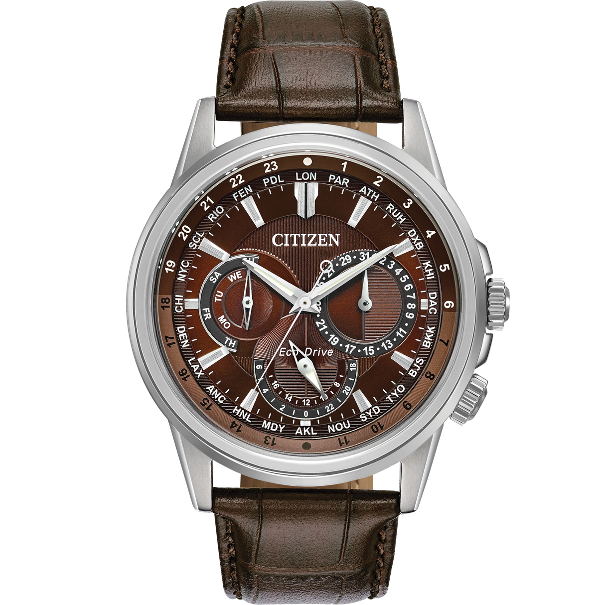 bu2020-29x Reloj Citizen Calendrier de hombre pulsera de piel 44 mm