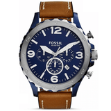 Reloj Fossil Nate de hombre correa de cuero 50 mm