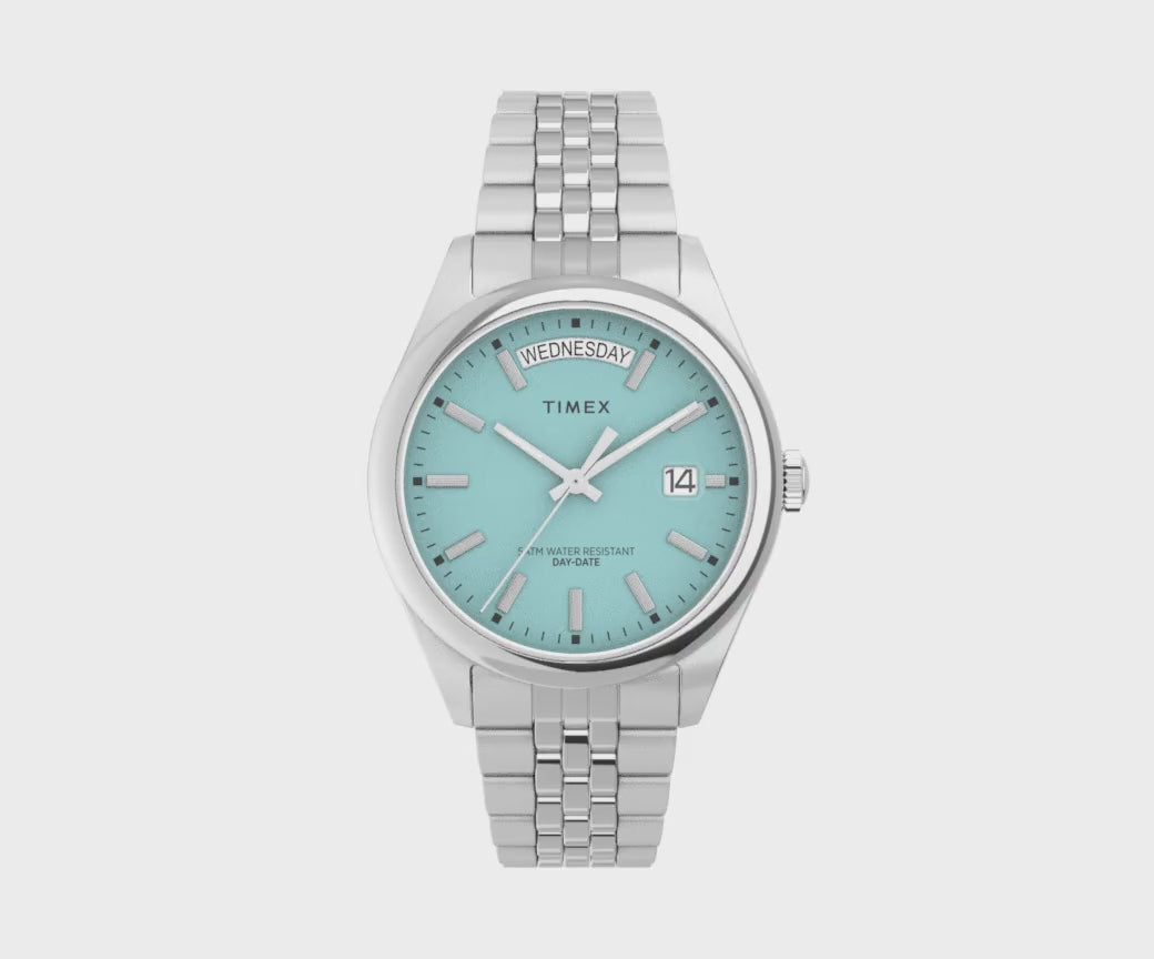 TW2V68400 Reloj Timex Legacy Day and Date de dama correa de metal