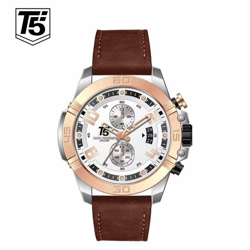 Reloj T5 H3637G-F Análogo Hombre Pulsera Cuero
