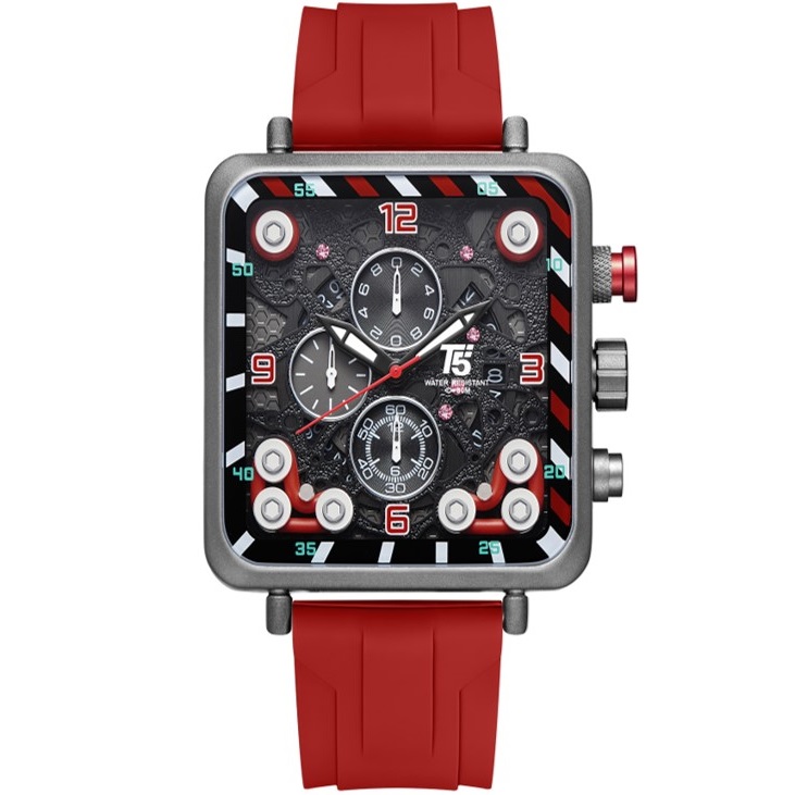 H3945G T5 Reloj para Hombre Rojo