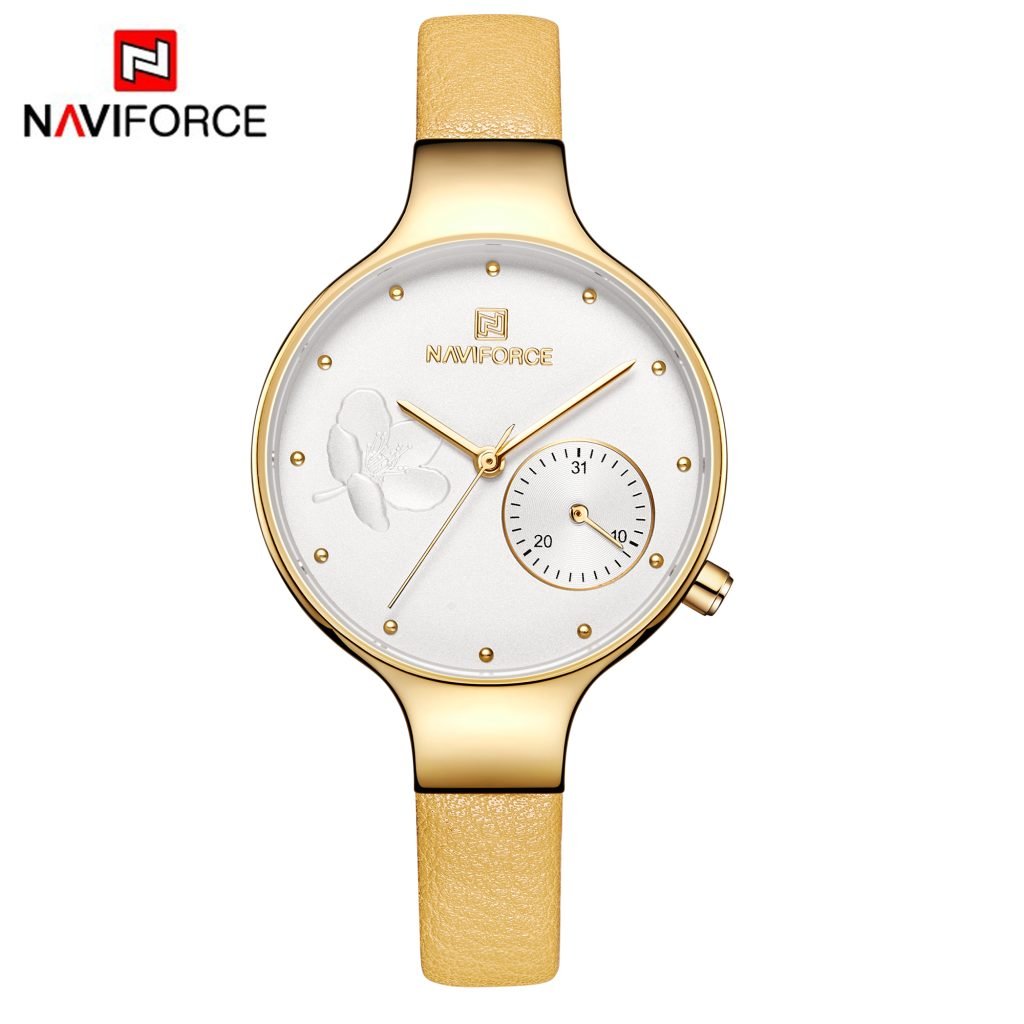 Reloj Naviforce NF5001L-G-W-Y Análogo Mujer Pulsera Cuero