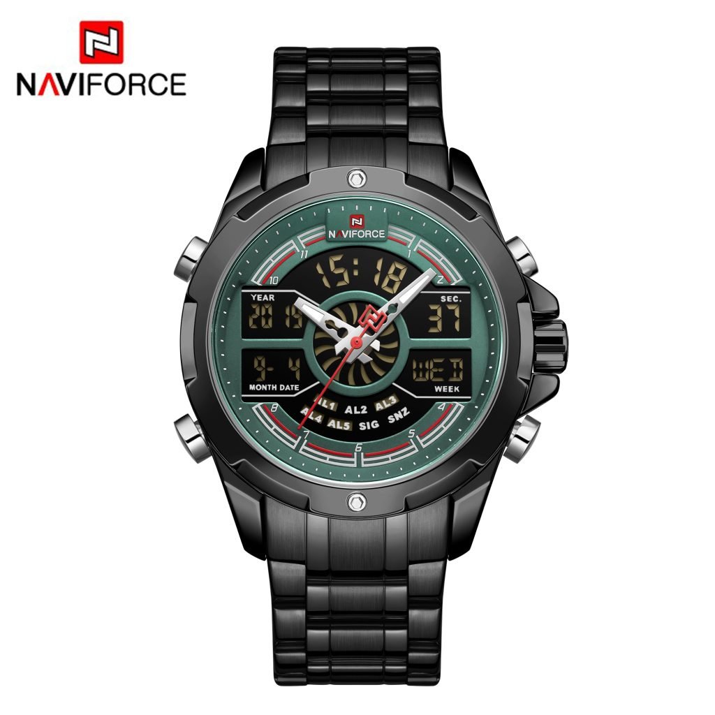 Reloj Naviforce NF9170-B-GN Doble hora Hombre Pulsera Metal