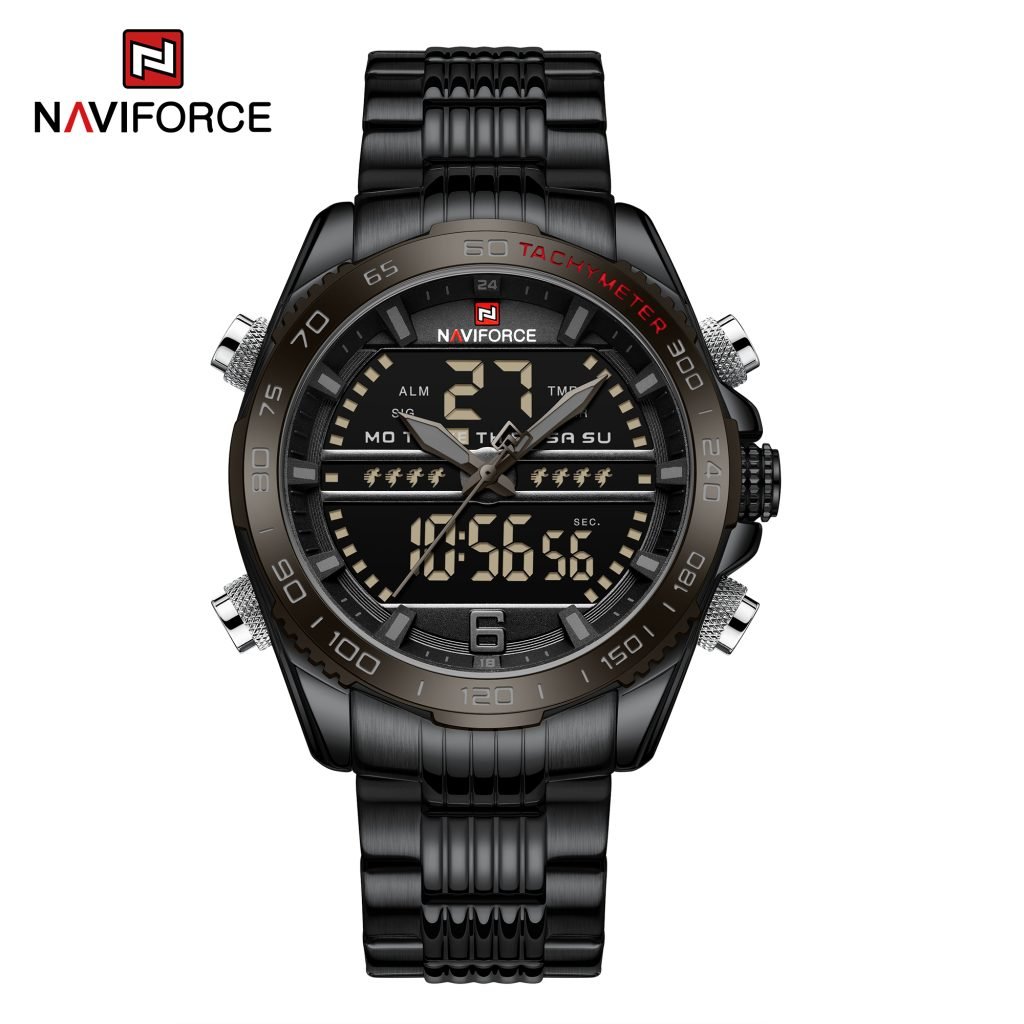 Reloj Naviforce NF9195S-B-B-B Doble hora Hombre Pulsera Metal